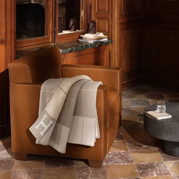 Hermes Avalon III Blanket in Coco / Camomille - Picture 5 of 14